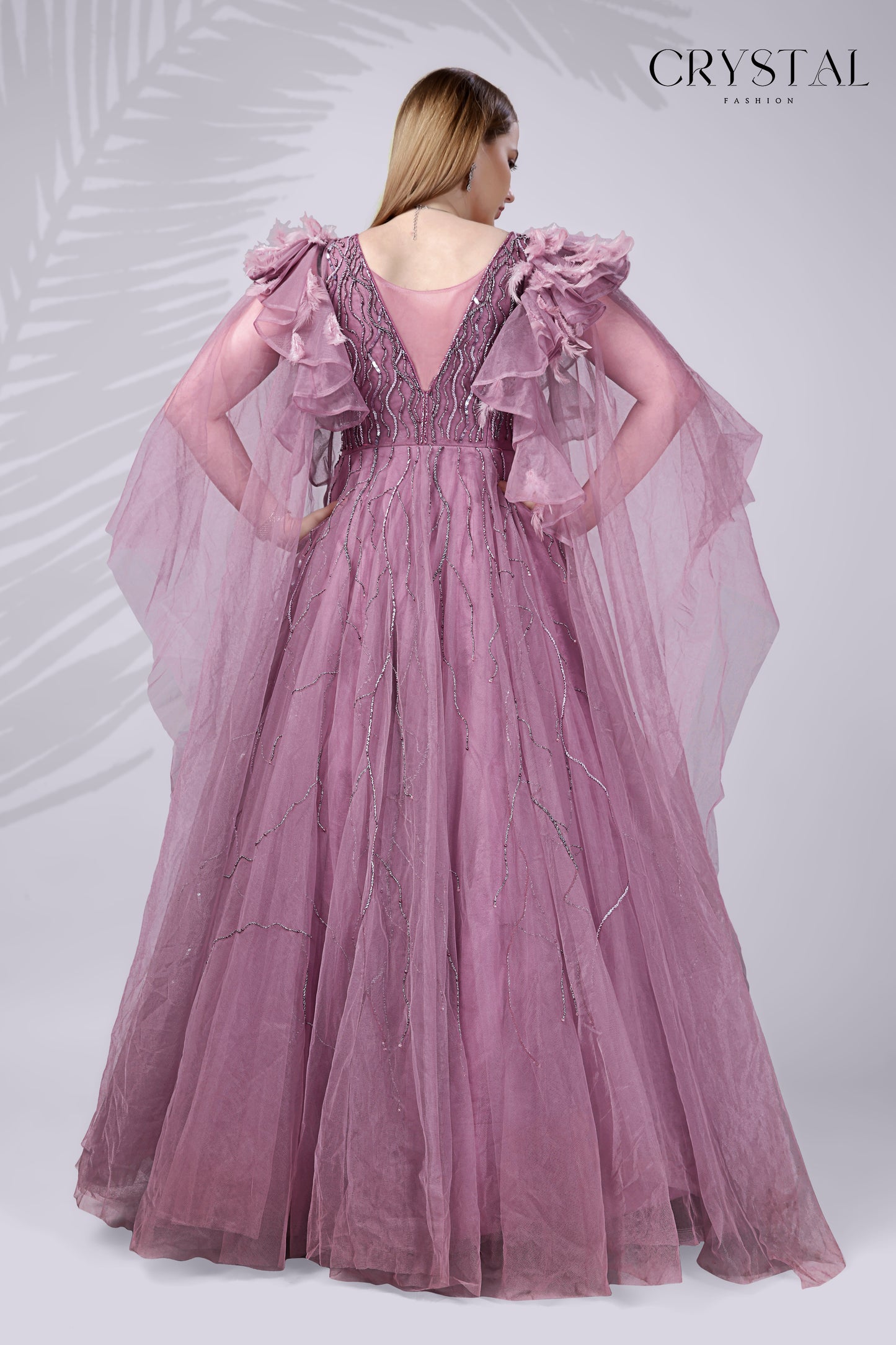 Blush Pink Western Gown – Handcrafted Engagement & Sangeet Edit
