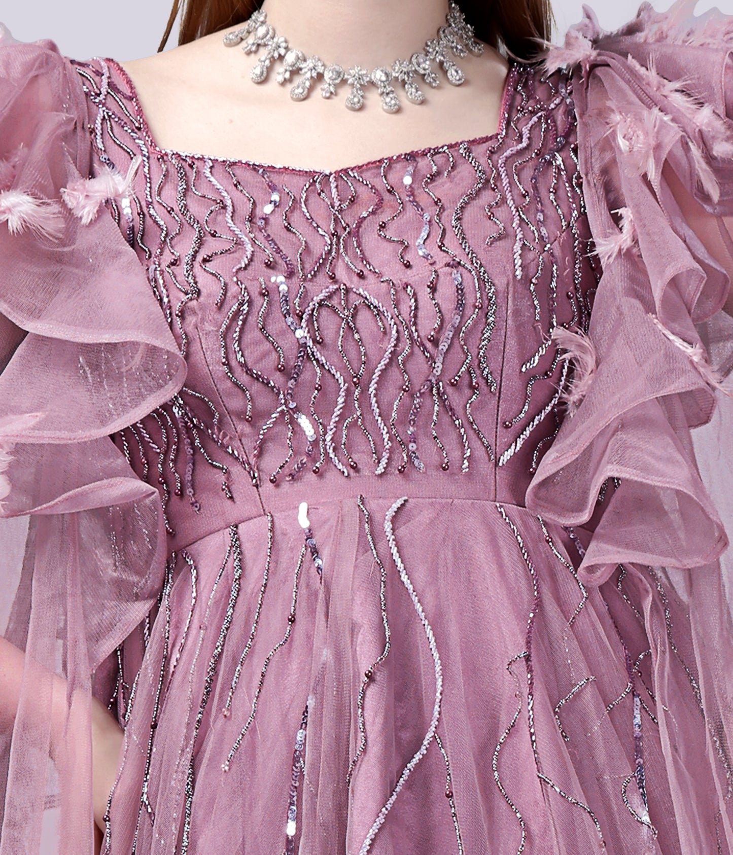 Blush Pink Western Gown – Handcrafted Engagement & Sangeet Edit